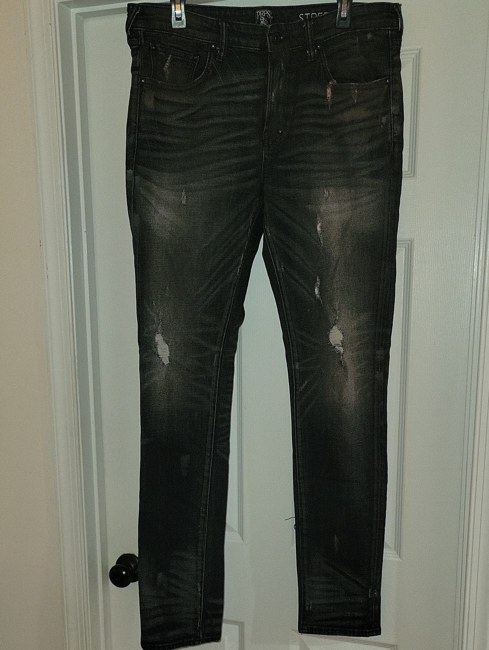 Men's Black PRPS Distressed Slim Jeans